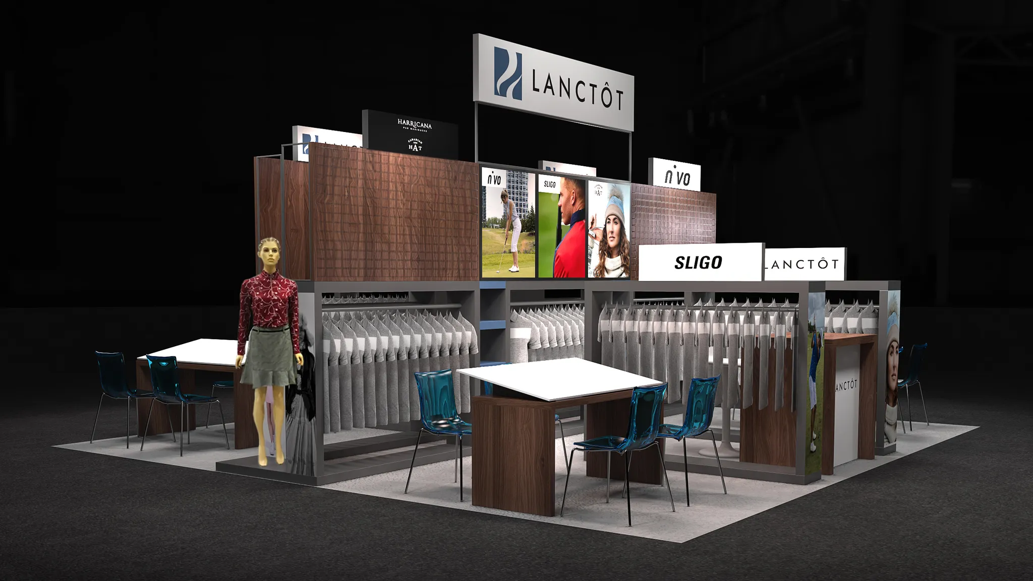 20x20 Island booth design by Reaction Space